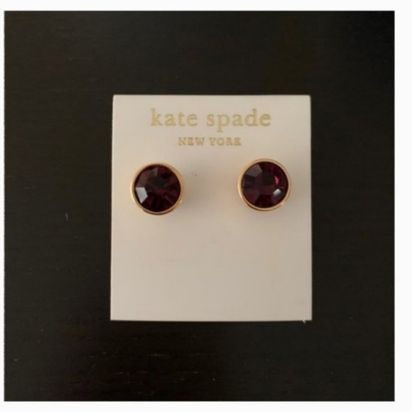 Kate Spade purple Bezel Gumdrop Earrings studs nwt - Picture 7 of 7